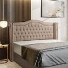 Cabeceira Solteiro Herrera Com Tacha 90 Cm Creme