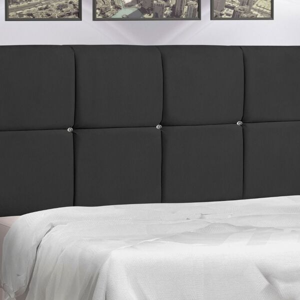 Cabeceira Solteiro Jbe Moveis Paris 94cm Preta Para Cama Box