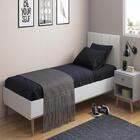 Cabeceira Solteiro Laura 0,90 Almofadada Bege Claro Ofertamo