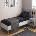 Cabeceira Solteiro Laura 0,90 Almofadada Cinza Ofertamo Ml