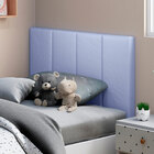 Cabeceira Solteiro Laura 0,90 Almofadada Corino Azul