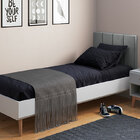 Cabeceira Solteiro Laura 0,90 Almofadada Sued Cinza