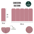 Cabeceira Solteiro Linho 100x60 Cama Box Modulada Arredondada