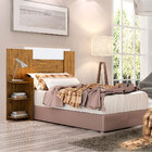 Cabeceira Solteiro Lívia 03 Prateleiras 128 Cm Mel/off White