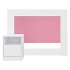 Cabeceira Solteiro London 130cm 1 Gaveta Branco Rosa Flex Tan