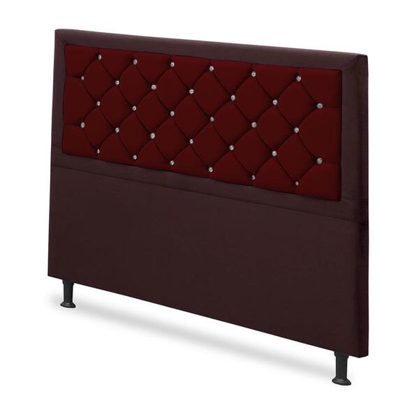 Cabeceira Solteiro Londres Corino Vermelho 0,90m