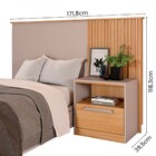 Cabeceira Solteiro Lucius 1 Gaveta Buriti/fendi - Caemmun