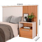 Cabeceira Solteiro Lucius 1 Gaveta Freijó/off White - Caemmun