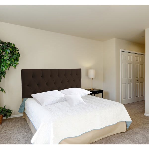 Cabeceira Solteiro Luna Suede Liso Marrom 90 X 80 Rbl