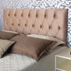 Cabeceira Solteiro Luna Suede Liso Mascavo Com Strass 90 X 60