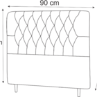 Cabeceira Solteiro Maria 90 Cm Suede Azul Marinho - D A Decor