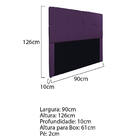 Cabeceira Solteiro Marseille P02 90 Cm Suede - Doce Sonho Móv