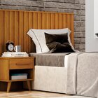 Cabeceira Solteiro Milano Ripado Com Mesa De Cabeceira Cinamo