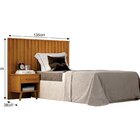 Cabeceira Solteiro Milano Ripado Com Mesa De Cabeceira Cinamo