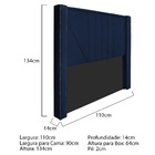 Cabeceira Solteiro Minsk P02 90 Cm Para Cama Box Suede - Doce