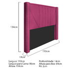 Cabeceira Solteiro Minsk P02 90 Cm Para Cama Box Suede - Doce