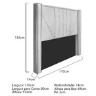 Cabeceira Solteiro Minsk P02 90 Cm Para Cama Box Suede - Doce
