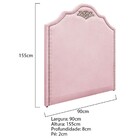 Cabeceira Solteiro Orlando P02 90 Cm Para Cama Box Suede - Do