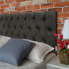 Cabeceira Solteiro Painel Capitone Luna Suede Liso Marrom 90