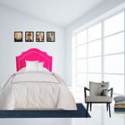 Cabeceira Solteiro Provençal  Veludo Pink  Com Tachas Prata