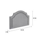 Cabeceira Solteiro Provençal Luxo 90x60 Suede Cinza - Tachas