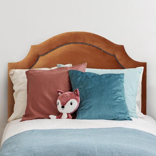 Cabeceira Solteiro Provençal Luxo 90x60 Veludo Terracota - Ta