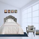 Cabeceira Solteiro Provençal Luxo Corino Cinza Dupla Tacha