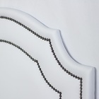 Cabeceira Solteiro Provençal Luxo Dupla 90x60 Courino Branco