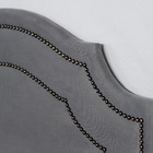 Cabeceira Solteiro Provençal Luxo Dupla 90x60 Suede Cinza - T