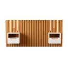 Cabeceira Solteiro Ripada Com Mesas De Cabeceira Suspensas E