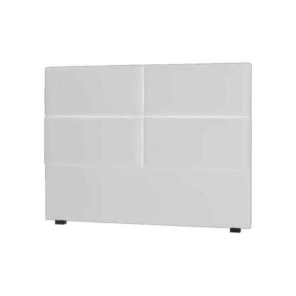 Cabeceira Solteiro Roma 100cm Suede Branco Bnn Decor