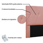 Cabeceira Solteiro Serena 90cm Veludo - Rosa