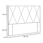 Cabeceira Solteiro Serena 90cm Veludo - Rosa