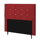 Cabeceira Solteiro Strass Jordania 90 Cm Courino Vermelho  -