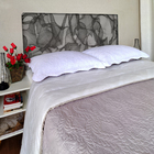 Cabeceira Solteiro Suede Estampado Abstrato Painel Cama Box 9