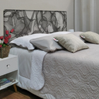 Cabeceira Solteiro Suede Estampado Abstrato Painel Cama Box 9