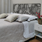 Cabeceira Solteiro Suede Estampado Abstrato Painel Cama Box 9