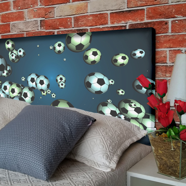 Cabeceira Solteiro Suede Estampado Bola Painel Cama Box 160 X