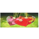 Cabeceira Solteiro Suede Estampado Coração Painel Cama Box 90