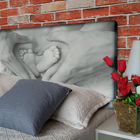 Cabeceira Solteiro Suede Estampado Mãos Baby Painel Cama Box