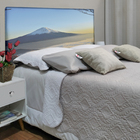 Cabeceira Solteiro Suede Estampado Monte Painel Cama Box 90 X