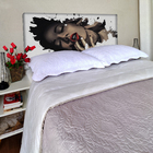 Cabeceira Solteiro Suede Estampado Mulher Painel Cama Box 90