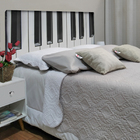 Cabeceira Solteiro Suede Estampado Piano Painel Cama Box 90 X