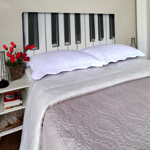 Cabeceira Solteiro Suede Estampado Piano Painel Cama Box 90 X