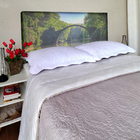 Cabeceira Solteiro Suede Estampado Ponte Painel Cama Box 90 X