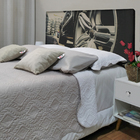 Cabeceira Solteiro Suede Estampado Roda Carro Painel Cama Box