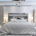 Cabeceira Solteiro Suede Estampado Surf Painel Cama Box 90 X