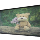 Cabeceira Solteiro Suede Estampado Urso Com Flor Painel Cama