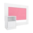 Cabeceira Solteiro Texas Branco Rosa