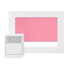 Cabeceira Solteiro Texas Branco Rosa